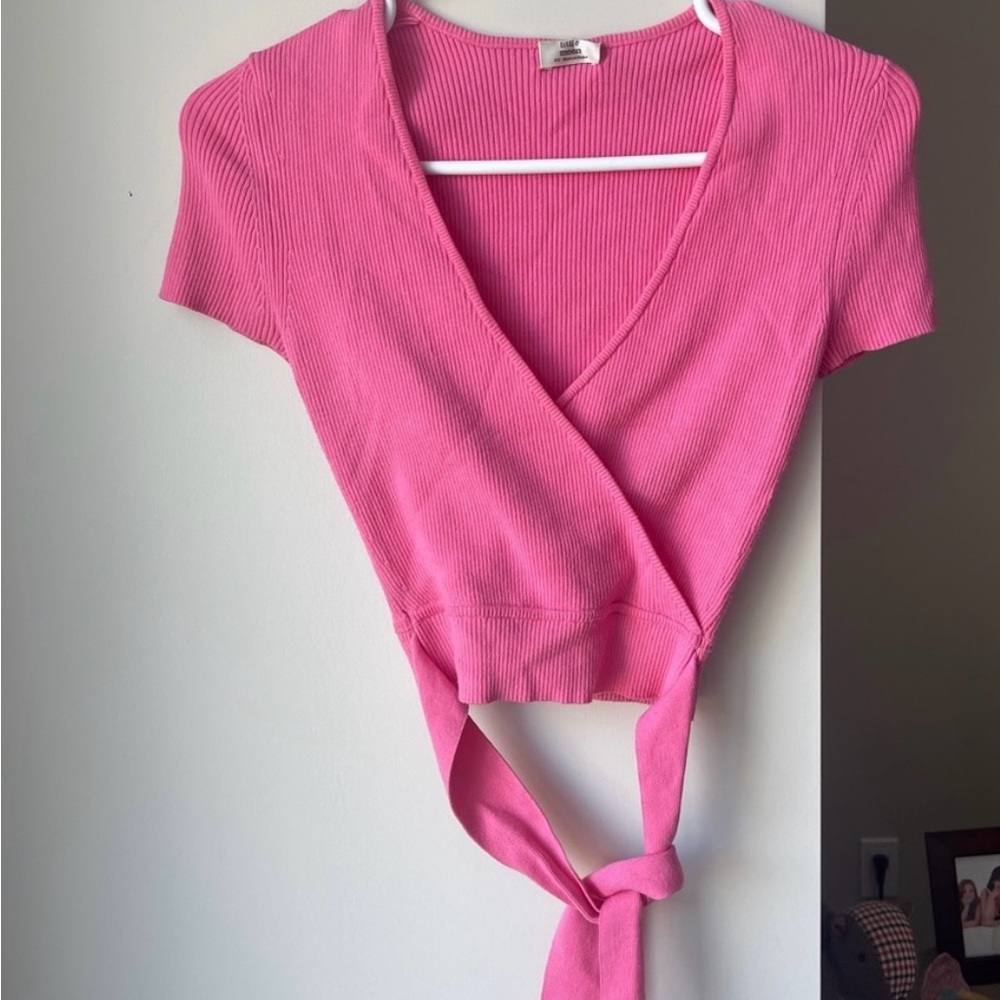 Little Moon Fuchsia Wrap Crop Top